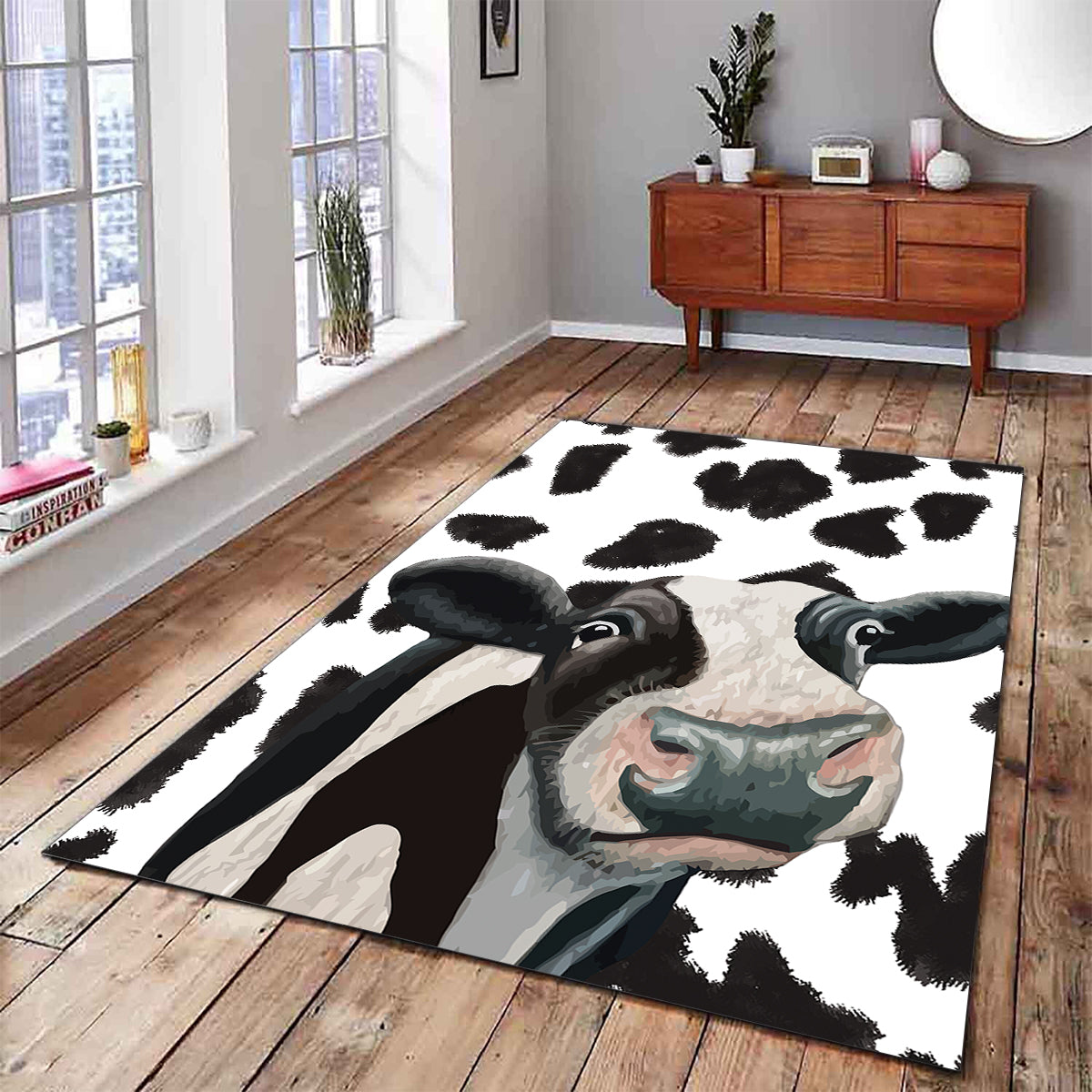 Funny Cow Rectangle Rug