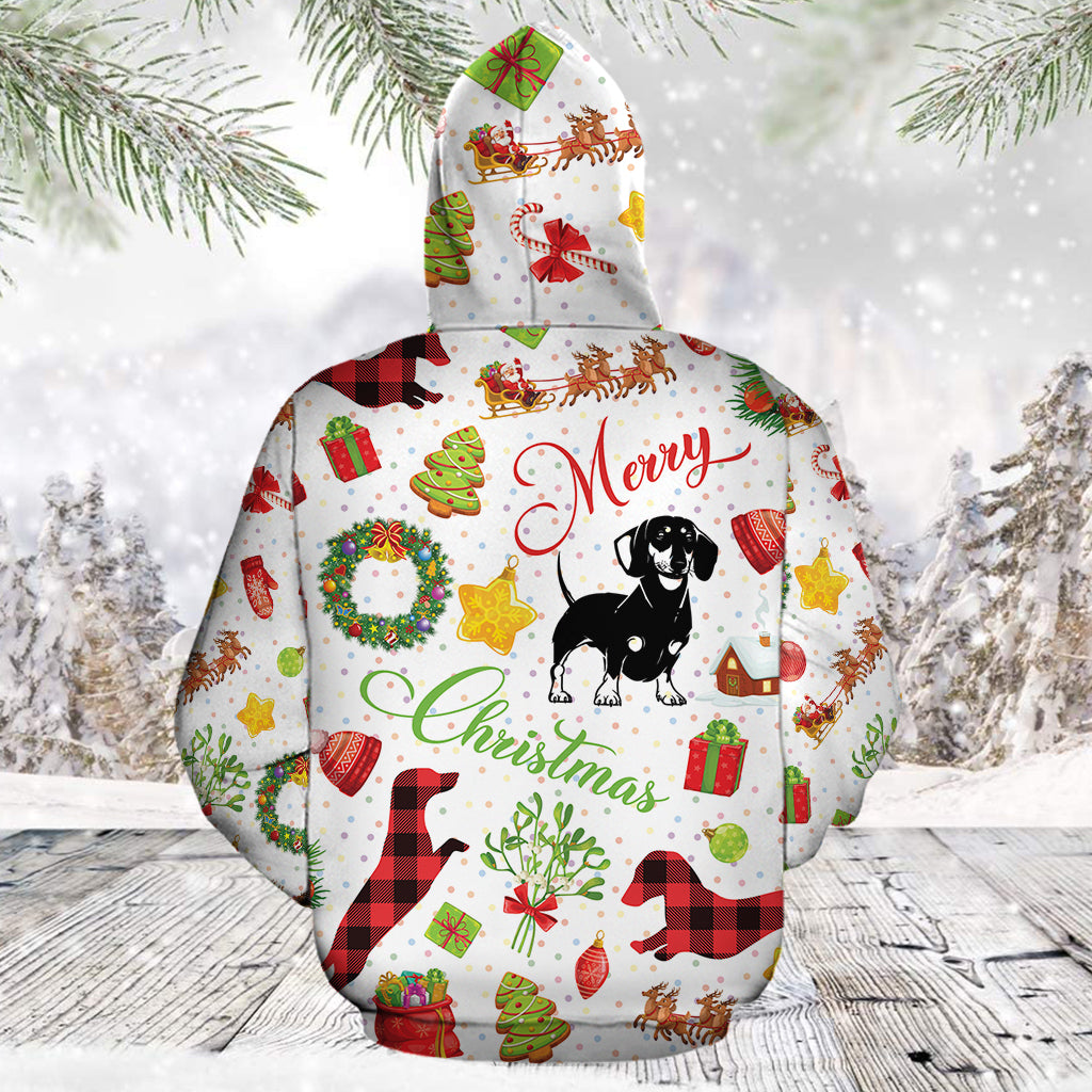 Funny Dachshund Christmas TG5123 unisex womens & mens, couples matching, friends, dachshund lover, dog lover, funny family sublimation 3D hoodie christmas holiday gifts (plus size available)