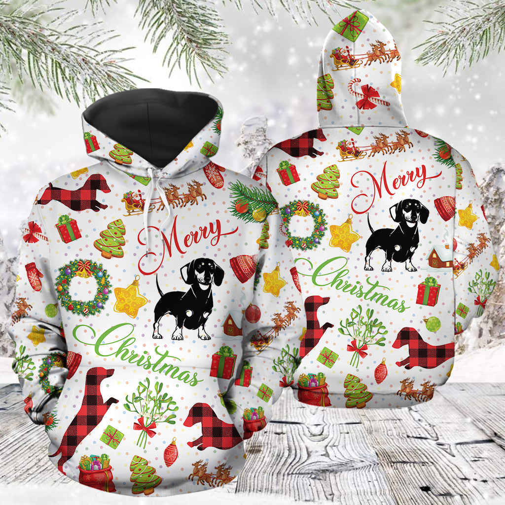 Funny Dachshund Christmas TG5123 unisex womens & mens, couples matching, friends, dachshund lover, dog lover, funny family sublimation 3D hoodie christmas holiday gifts (plus size available)
