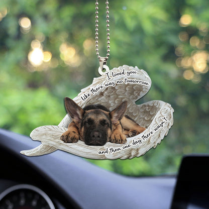 German Shepherd Sleeping Angel Personalizedwitch Flat Car Ornament
