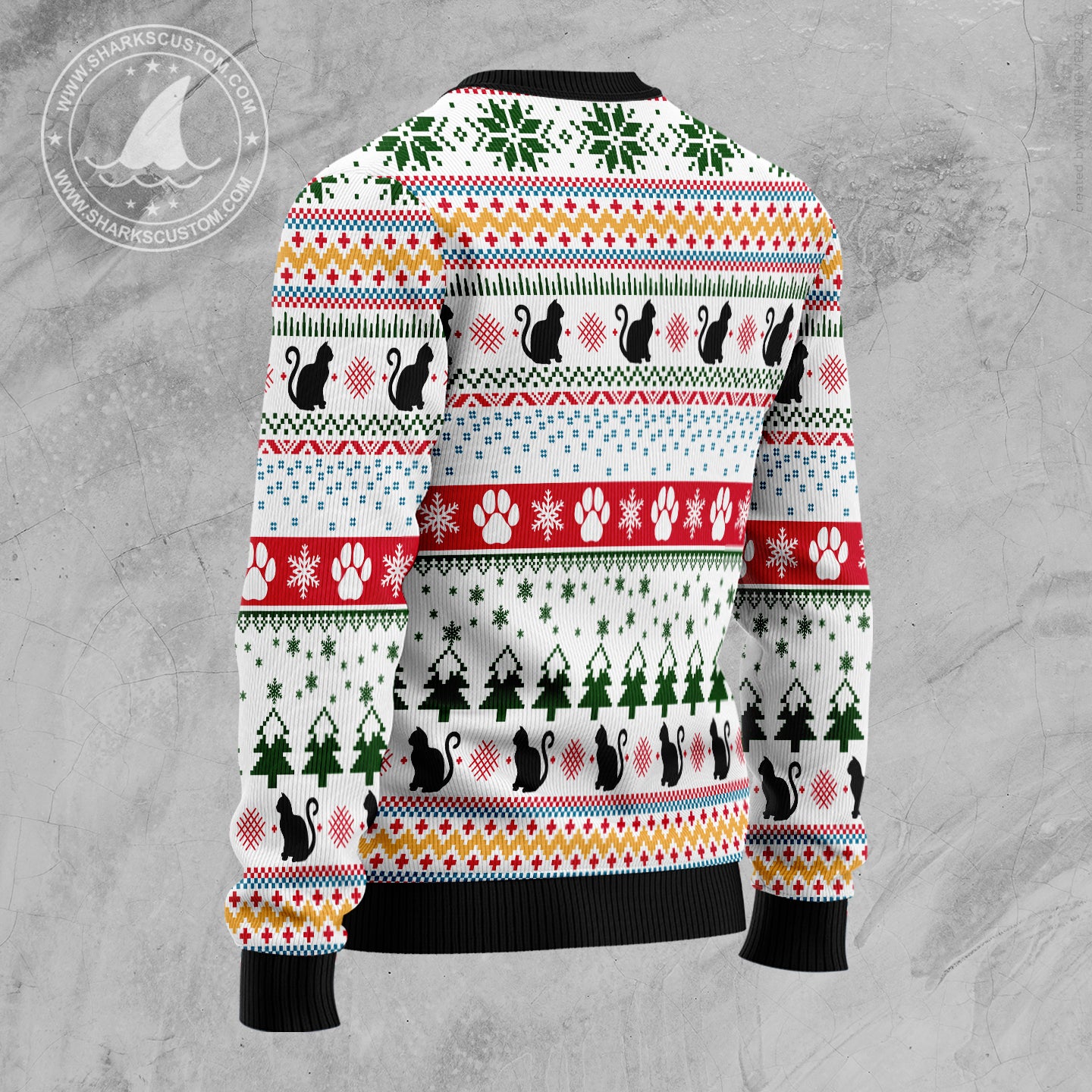 Black Cat Pattern TG5116 Ugly Christmas Sweater