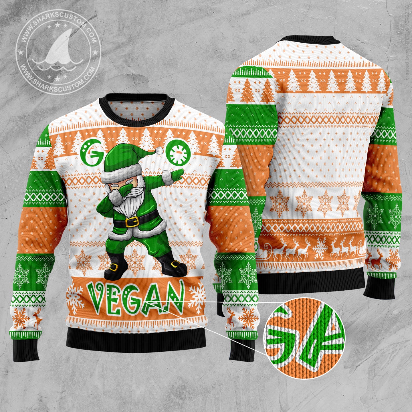 Go Vegan TG51027 Ugly Christmas Sweater