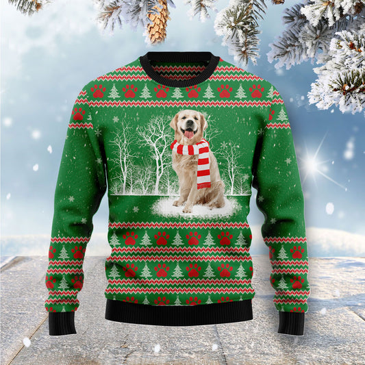 Golden Retriever Winter Ugly Christmas Sweater