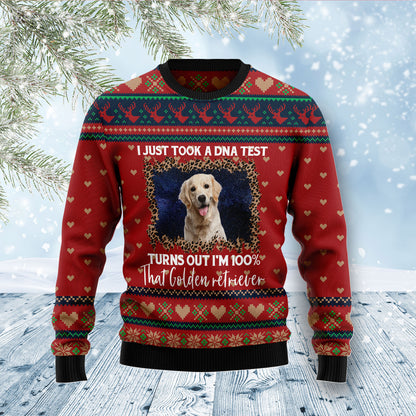 Golden Retriever DNA D1011 Ugly Christmas Sweater