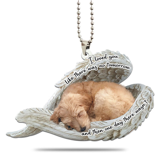Goldendoodle Sleeping Angel Personalizedwitch Flat Car Ornament