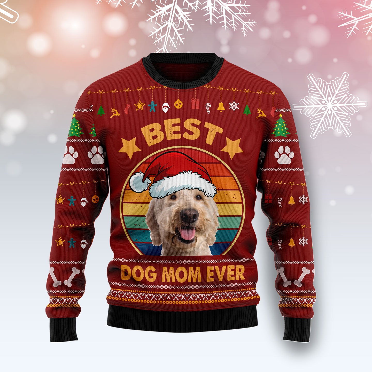 Goldendoodle Best Dog Mom Ever TY1011 Ugly Christmas Sweater