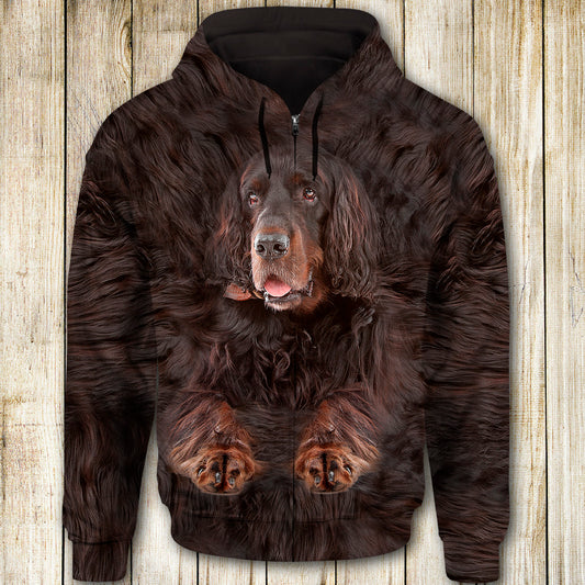 Gordon Setter Cute Dog Face T284 - All Over Print Zip Hoodie