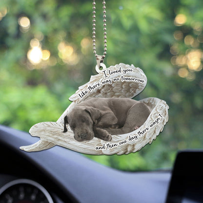 Great Dane Sleeping Angel Personalizedwitch Flat Car Ornament