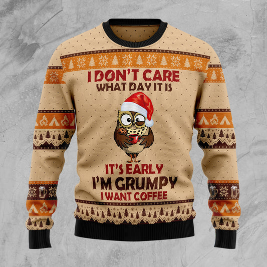 Grumpy Owl TG51030 Ugly Christmas Sweater