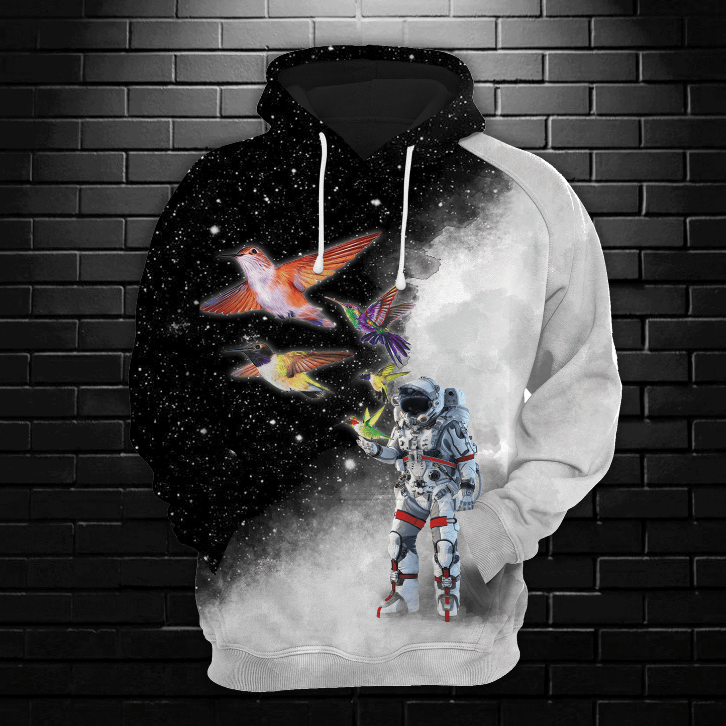 Astronaut Hummingbirds HT021202 Unisex womens & mens, couples matching, friends, funny family sublimation 3D hoodie christmas holiday gifts (plus size available)