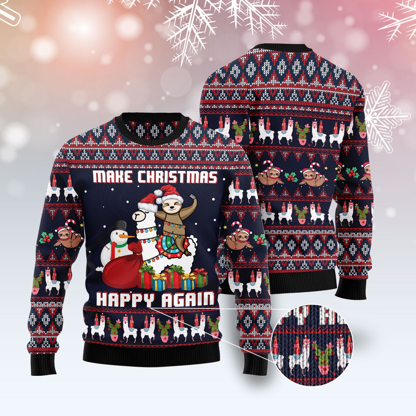 Plus size outlet llama christmas sweater