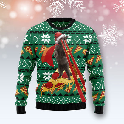 Cat Pizza Ugly Christmas Sweater