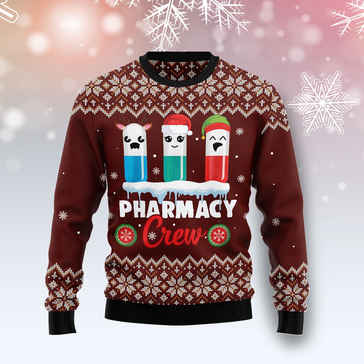 Christmas Pharmacy Crew HT101222 Ugly Christmas Sweater unisex womens & mens, couples matching, friends, funny family ugly christmas holiday sweater gifts (plus size available)