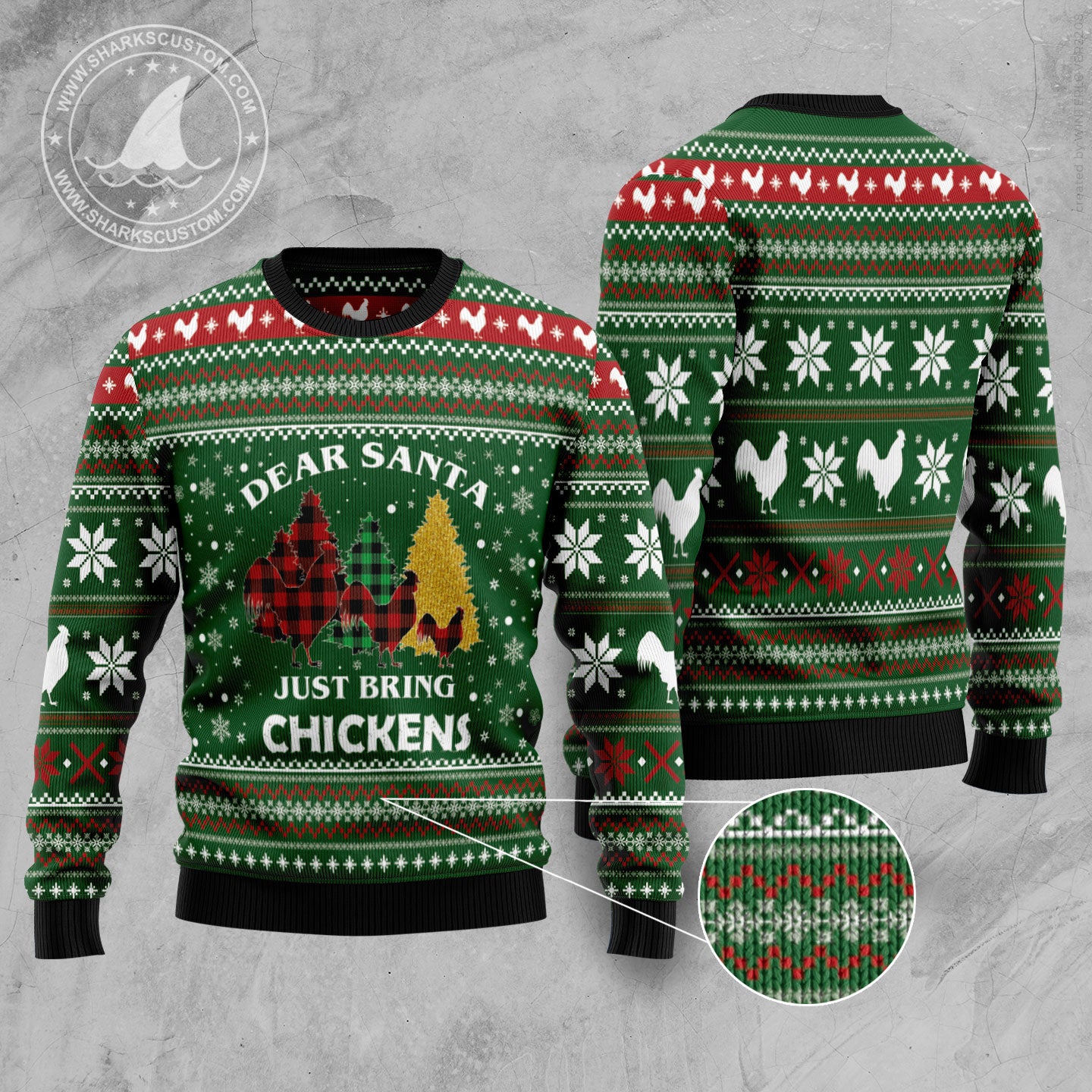 Dear Santa Just Bring Chickens HT102709 Ugly Christmas Sweater unisex womens & mens, couples matching, friends, funny family sweater gifts (plus size available)