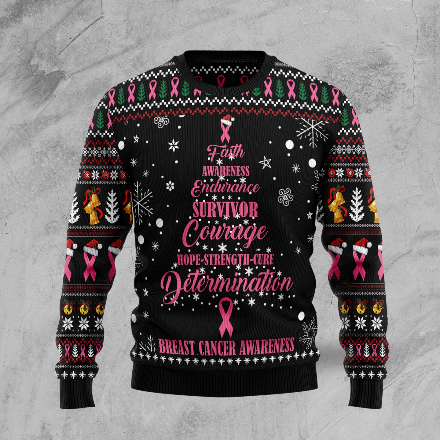 Breast Cancer Christmas Tree HT102712 Ugly Christmas Sweater unisex womens & mens, couples matching, friends, funny family sweater gifts (plus size available)