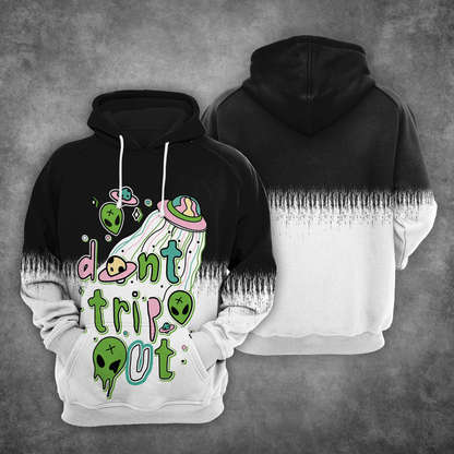 Alien Dont Trip Out HT141220 Unisex womens & mens, couples matching, friends, funny family sublimation 3D hoodie christmas holiday gifts (plus size available)
