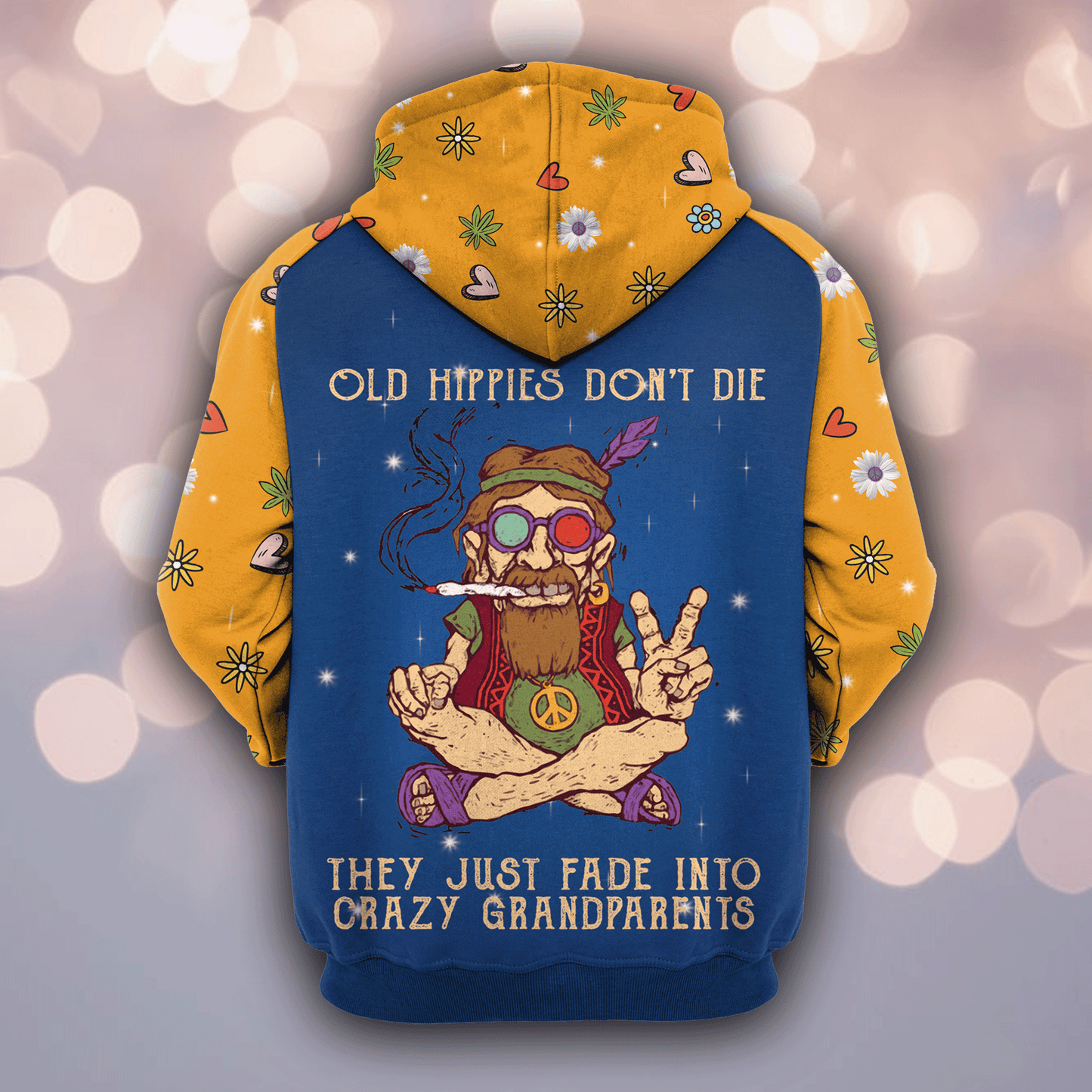 Old Hippie Dont Die HT141226 Unisex womens & mens, couples matching, friends, funny family sublimation 3D hoodie christmas holiday gifts (plus size available)