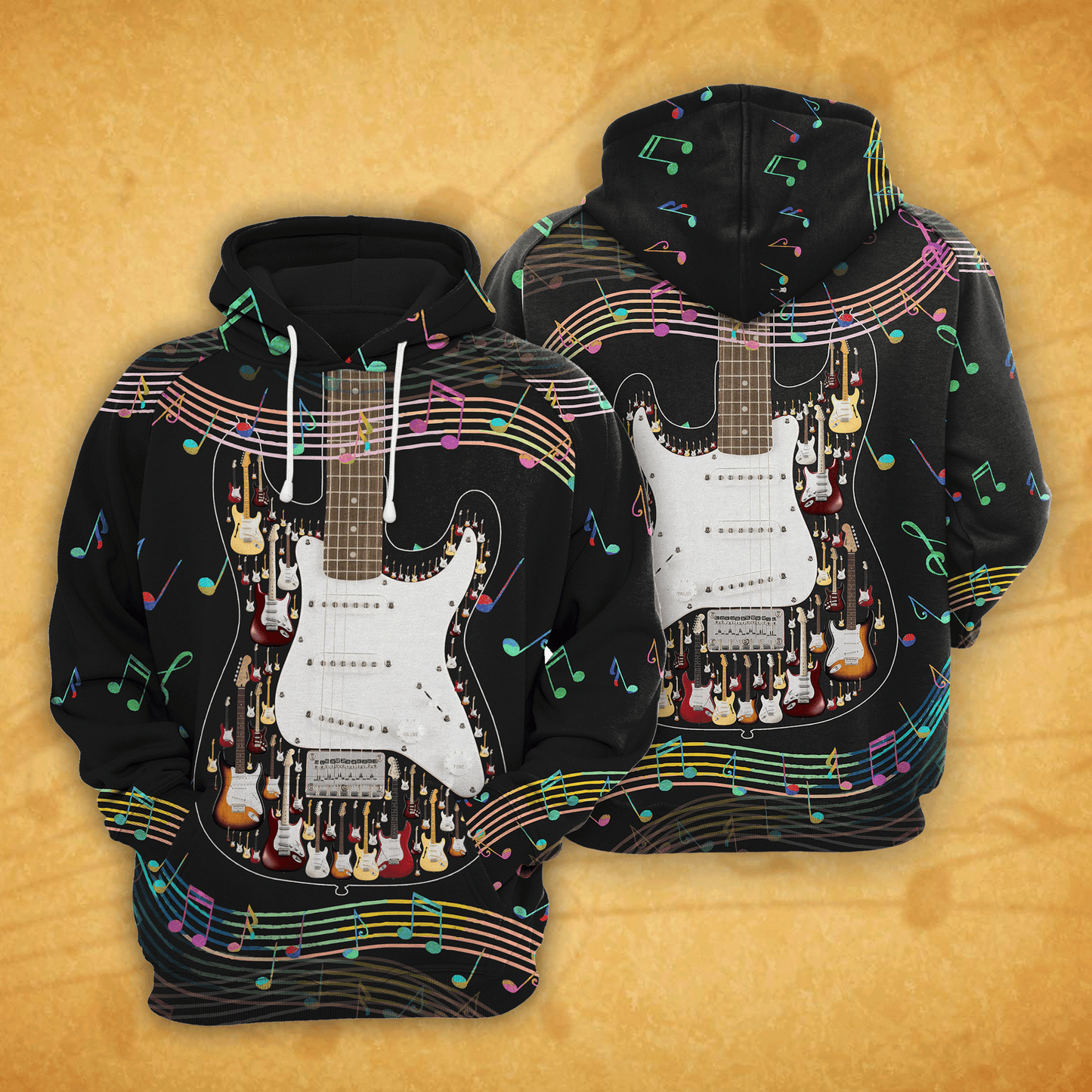 Electric guitar HT161222 Unisex womens & mens, couples matching, friends, funny family sublimation 3D hoodie christmas holiday gifts (plus size available)