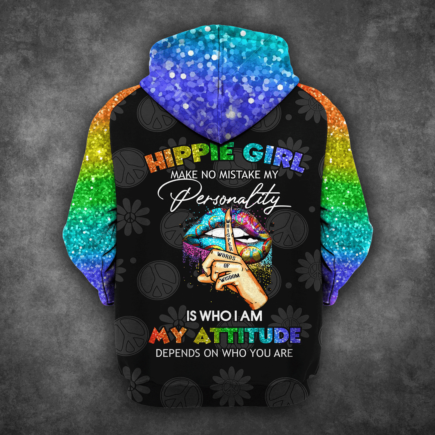Hippie Girl HT161224 Unisex womens & mens, couples matching, friends, funny family sublimation 3D hoodie christmas holiday gifts (plus size available)