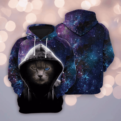 Cool Cat Galaxy HT181131 - All Over Print Unisex Hoodie