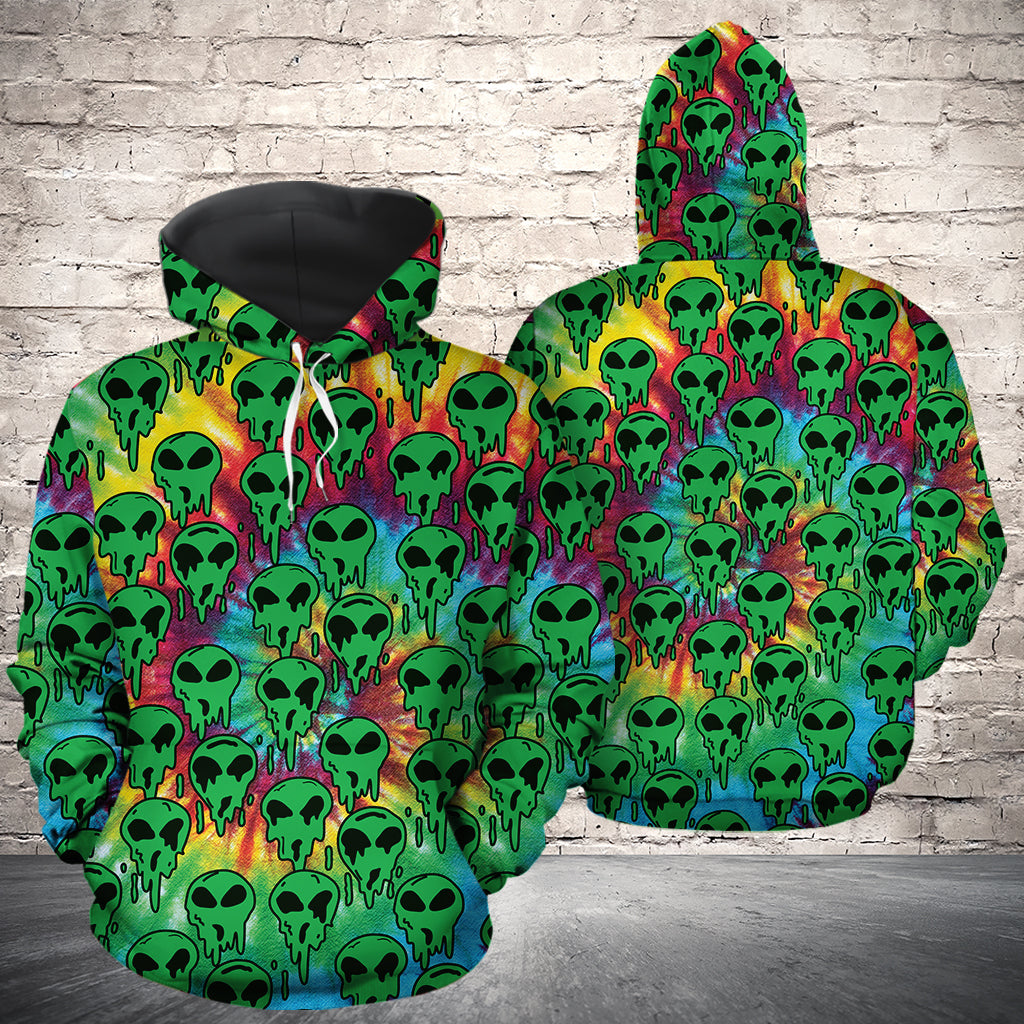 Trippy Green Alien HT231105 Unisex womens & mens, couples matching, friends, funny family sublimation 3D hoodie christmas holiday gifts (plus size available)