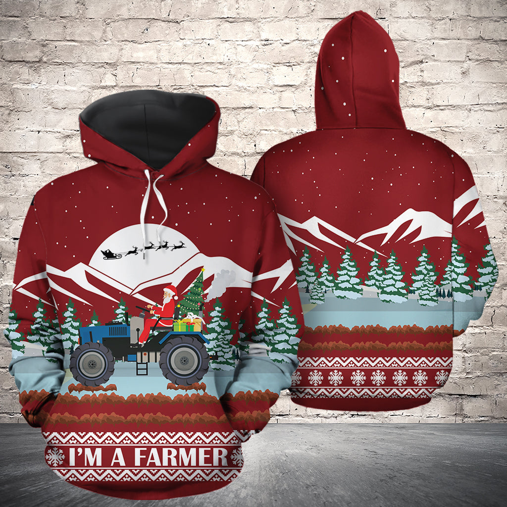 Santa Claus Im A Farmer HT241101 Unisex womens & mens, couples matching, friends, funny family sublimation 3D hoodie christmas holiday gifts (plus size available)