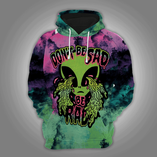 Don't Be Sad Crying Alien HT241120 Unisex womens & mens, couples matching, friends, funny family sublimation 3D hoodie christmas holiday gifts (plus size available)