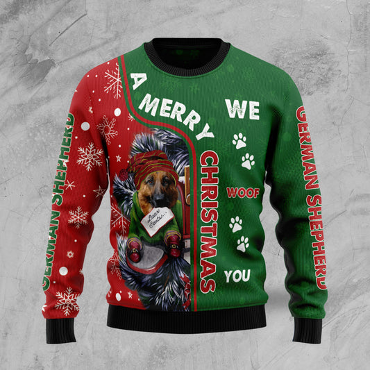 German Shepherd Merry Christmas HZ101608 Ugly Christmas Sweater