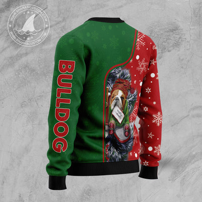 Bulldog HZ101610 Ugly Christmas Sweater unisex womens & mens, couples matching, friends, funny family sweater gifts (plus size available)