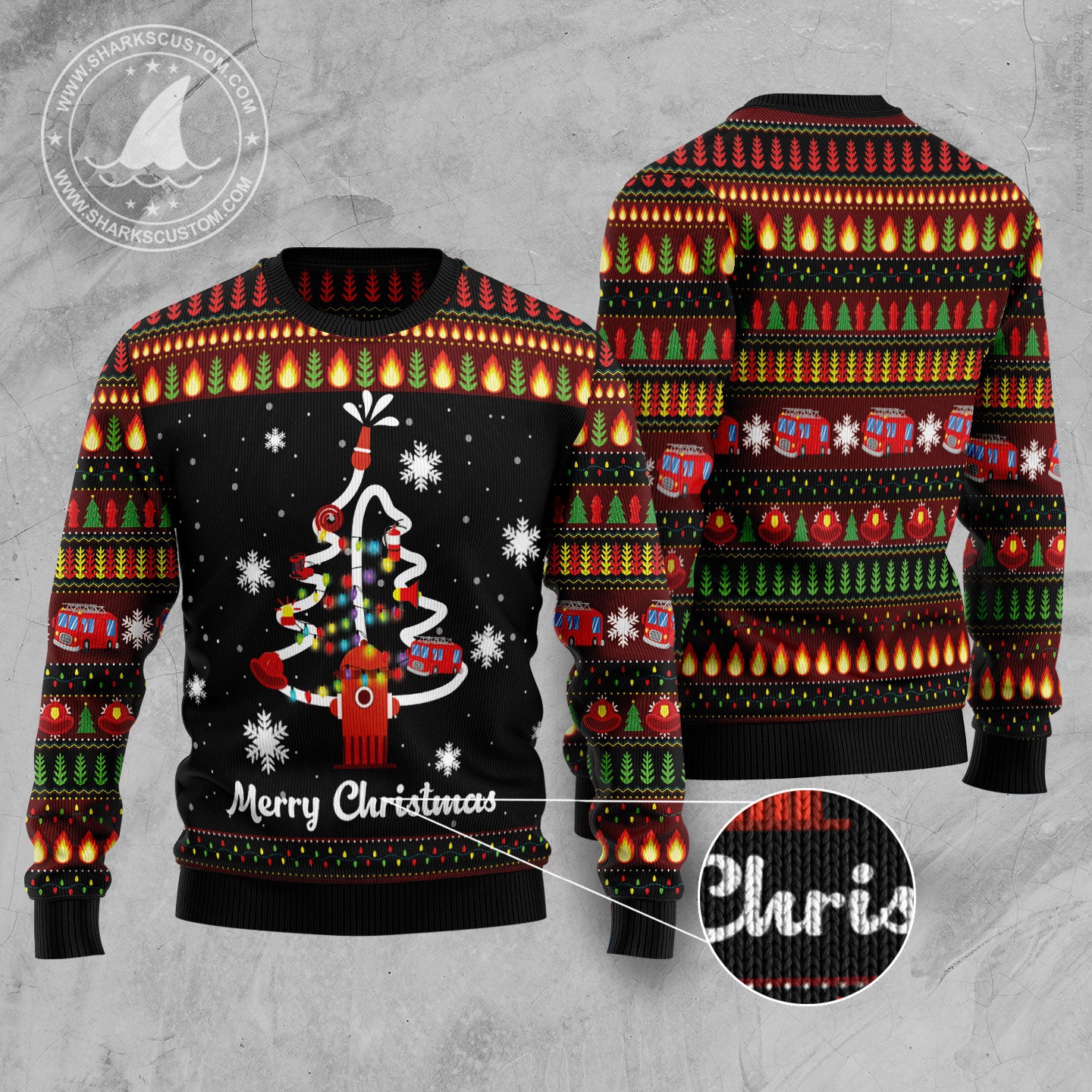 Merry Christmas Firefighter HZ102110 Ugly Christmas Sweater