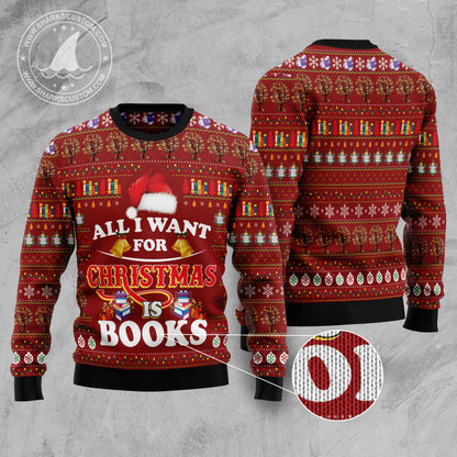 All I Want For Christmas Is Books HZ102301 Ugly Christmas Sweater
