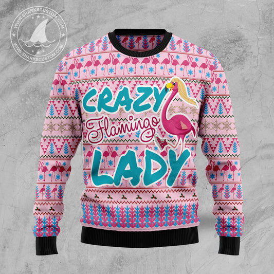 Flamingo Pink Flamingo Lady HZ102609 Ugly Christmas Sweater