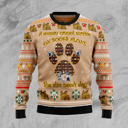 Dog And Book Lover HZ102806 Ugly Christmas Sweater