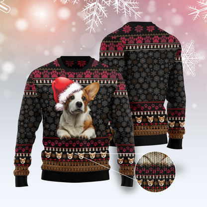 Pembroke Welsh Corgi Christmas HZ112612 unisex womens & mens, couples matching, friends, funny family ugly christmas holiday sweater gifts (plus size available)
