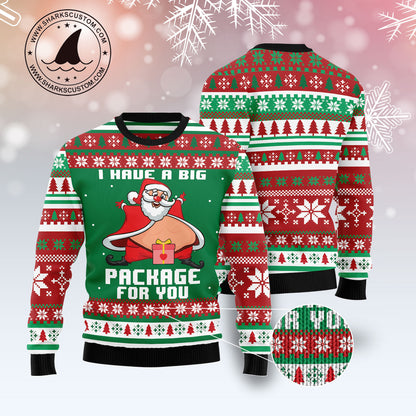 I Have A Big Package For You HZ112712 unisex womens & mens, couples matching, friends, funny family ugly christmas holiday sweater gifts (plus size available)