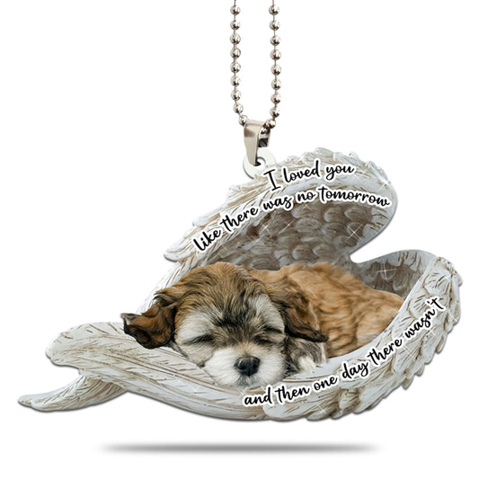 Havanese Sleeping Angel Dog Personalizedwitch Flat Car Memorial Ornament