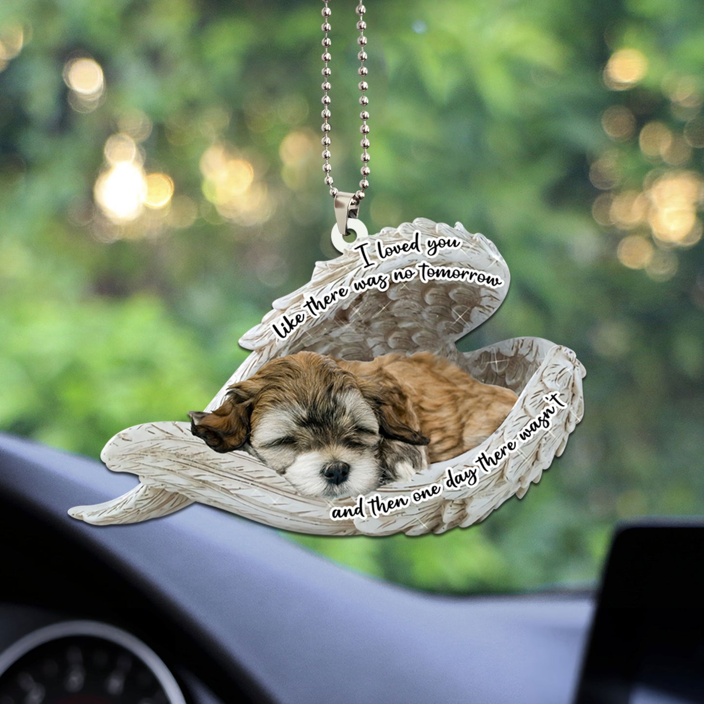 Havanese Sleeping Angel Dog Personalizedwitch Flat Car Memorial Ornament