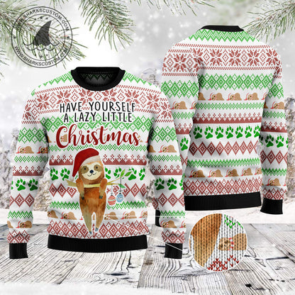 Have Yourself A Lazy Christmas Sloth TG5128 - Ugly Christmas Sweater unisex womens & mens, couples matching, friends, sloth lover, funny family sweater gifts (plus size available)