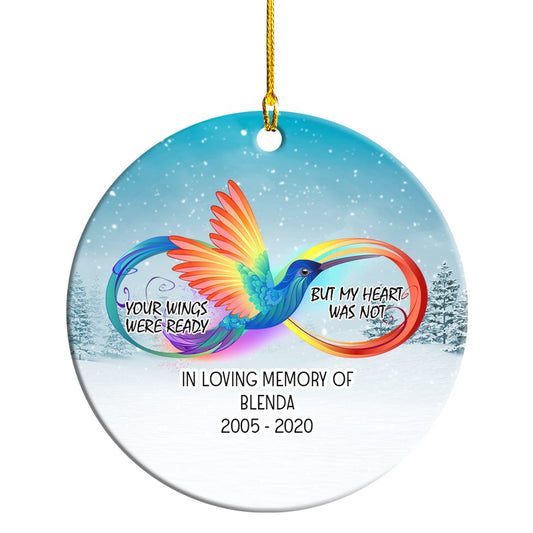 Custom Name And Period In Loving Memory Hummingbird Personalizedwitch Personalized Memorial Christmas Ornament