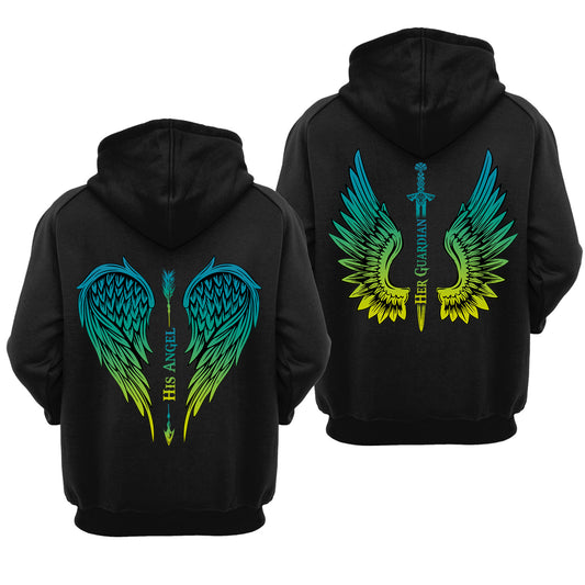Her Guardian His Angel Valentine Gift Couple Matching Hoodie