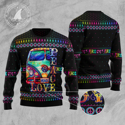 Hippie Peace Love TG51028 Ugly Christmas Sweater