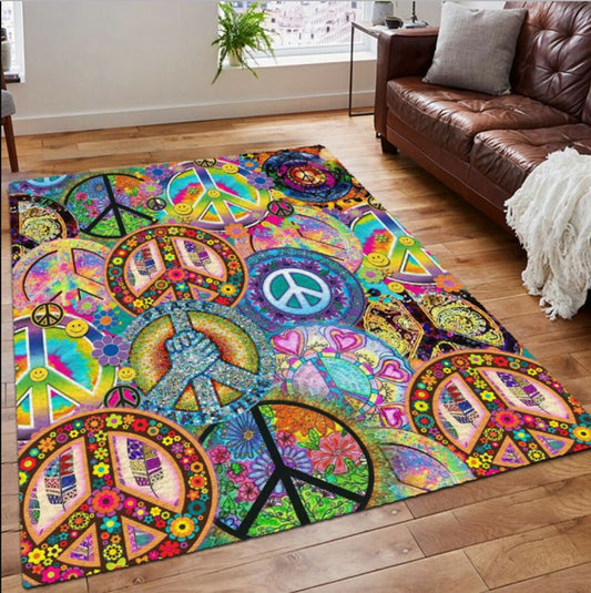 Hippie Peace Rectangle Rug
