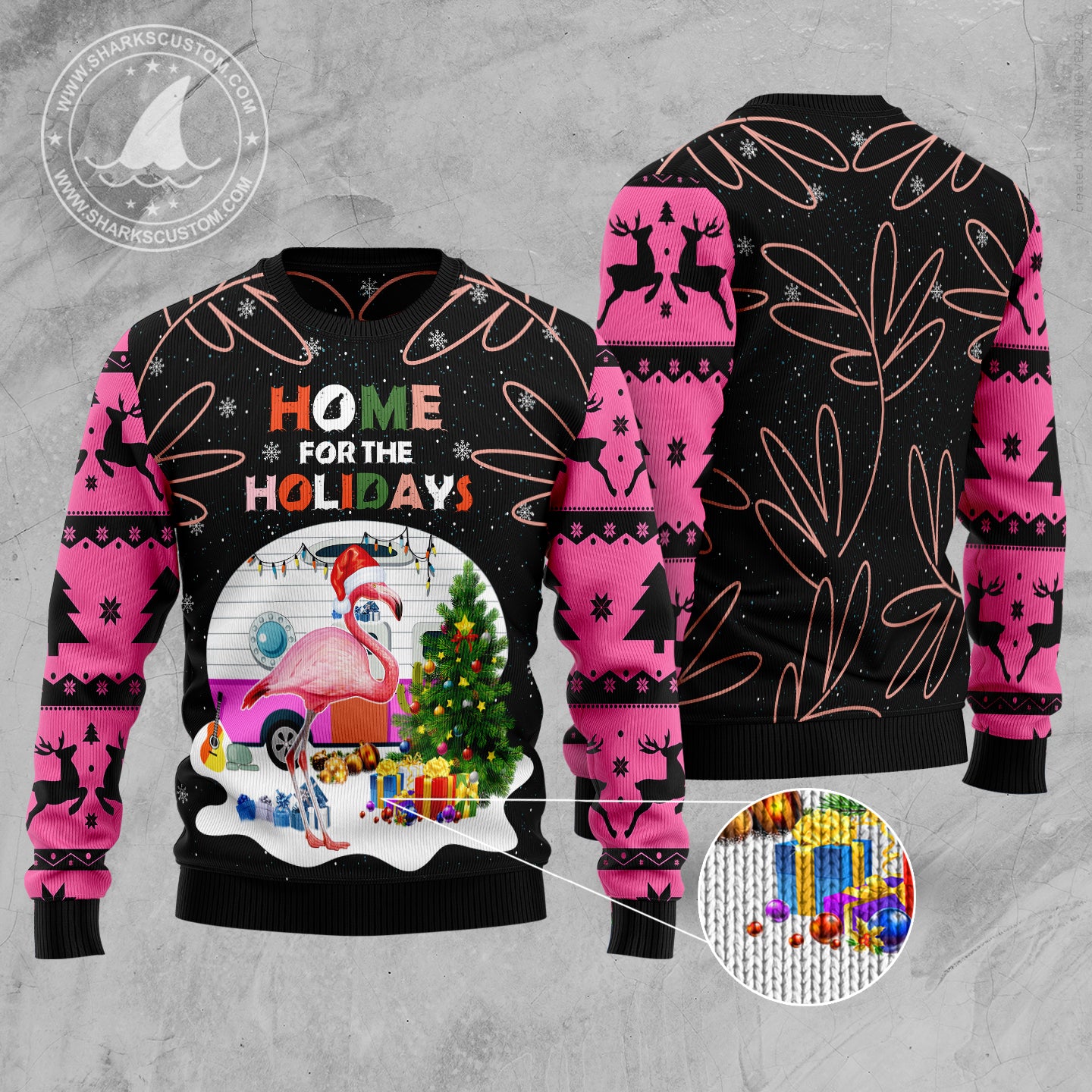 Home For The Holidays Flamingo TG51029 Ugly Christmas Sweater