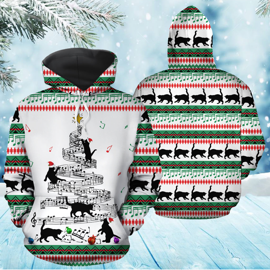 Cat Music Christmas TY0212 unisex womens & mens, couples matching, friends, funny family sublimation 3D hoodie christmas holiday gifts (plus size available)