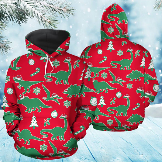 Dinosaur Christmas Symbols TY0312 unisex womens & mens, couples matching, friends, funny family sublimation 3D hoodie christmas holiday gifts (plus size available)