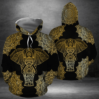 Elephant Gold Mandala TY2011 - All Over Print Unisex Hoodie