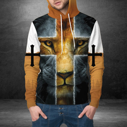 Lion Jesus Is My God TG51124 unisex womens & mens, couples matching, friends, jesus lover, funny family sublimation 3D hoodie christmas holiday gifts (plus size available)