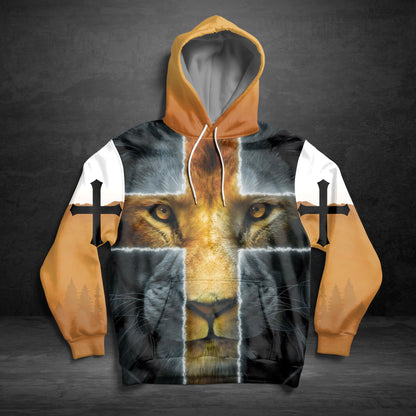 Lion Jesus Is My God TG51124 unisex womens & mens, couples matching, friends, jesus lover, funny family sublimation 3D hoodie christmas holiday gifts (plus size available)