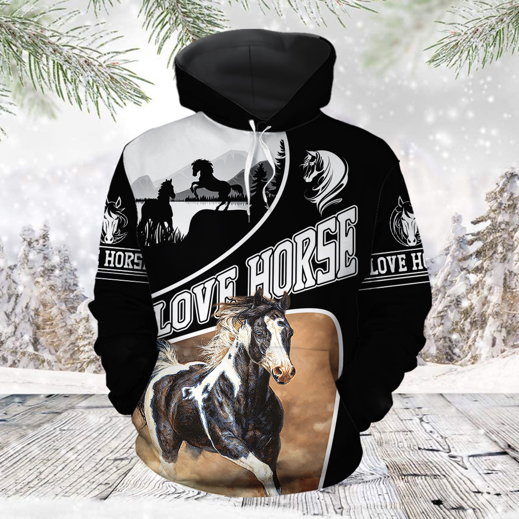 Horse Lover TG5123 unisex womens & mens, couples matching, friends, horse lover, funny family sublimation 3D hoodie christmas holiday gifts (plus size available)