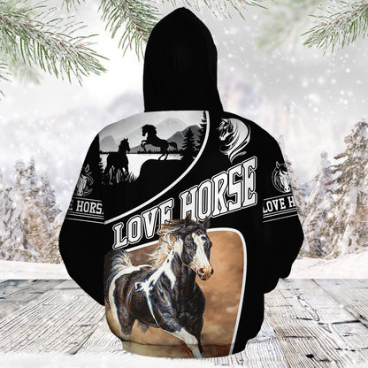 Horse Lover TG5123 unisex womens & mens, couples matching, friends, horse lover, funny family sublimation 3D hoodie christmas holiday gifts (plus size available)